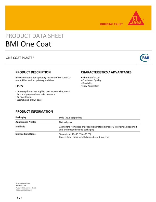 BMI One Coat
