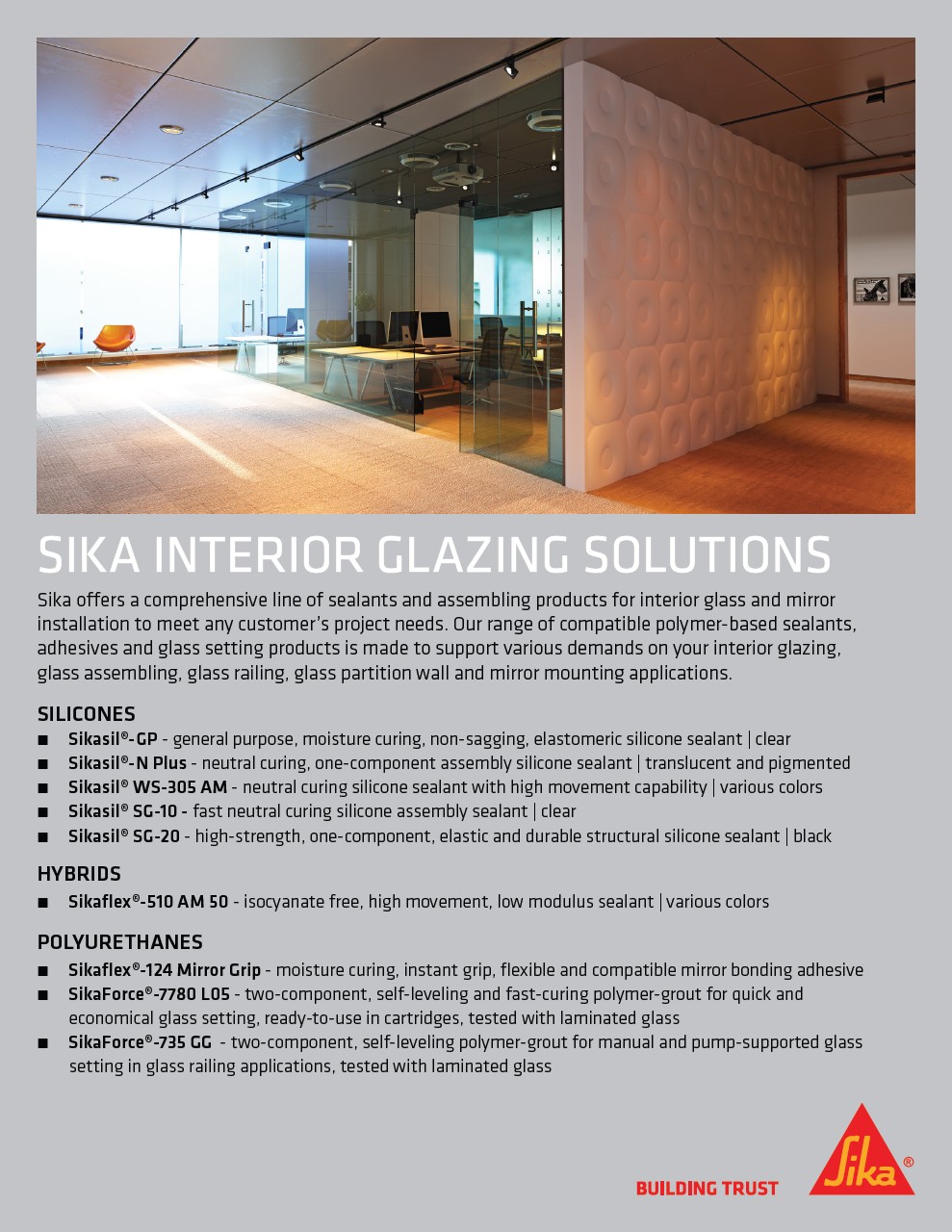 Sika Interior Glazing Solutions