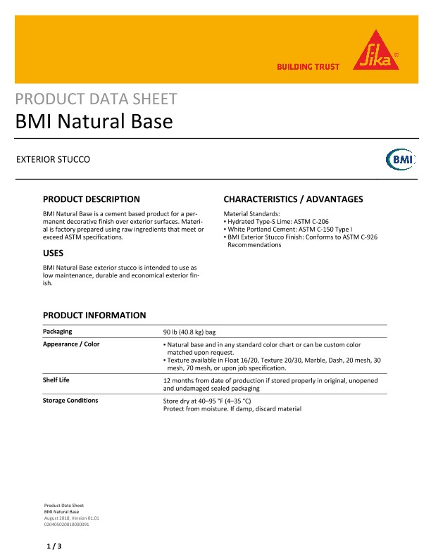 BMI Natural Base