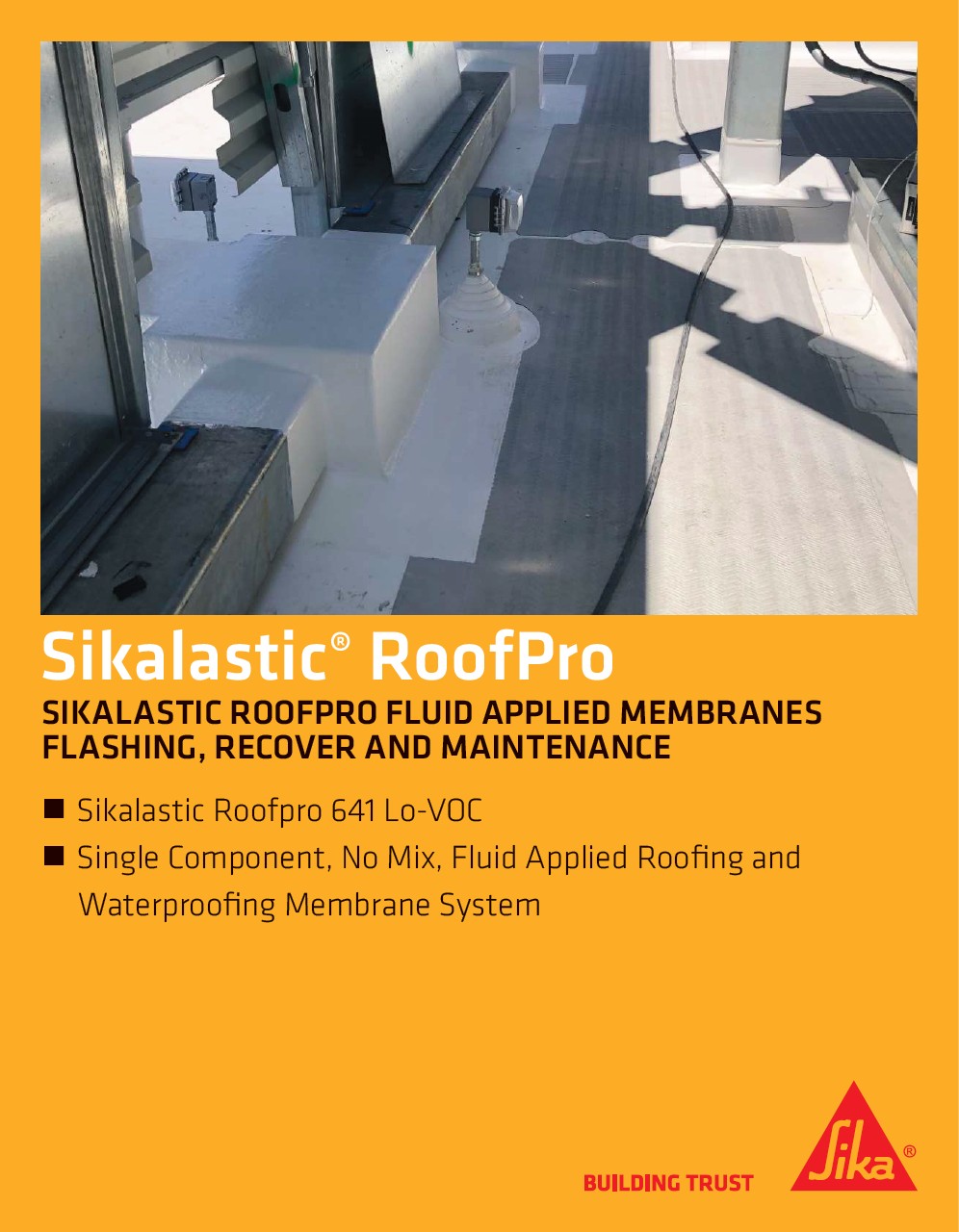 Sikalastic RoofPro Fluid Applied Membranes Flashing, Recover and Maintenance