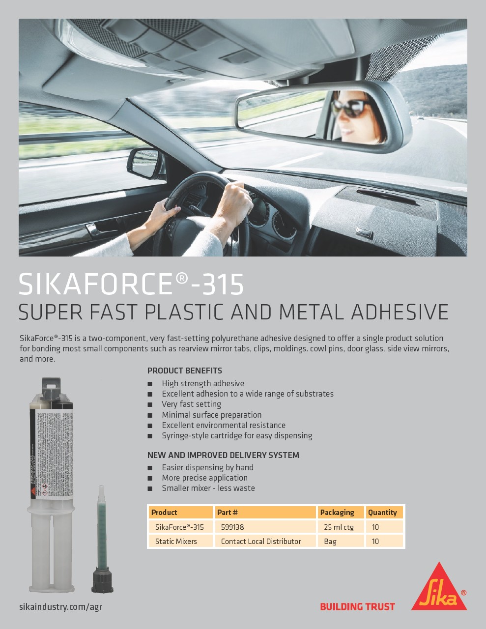 Sikaforce 315 - Fast Plastic & Metal Adhesive