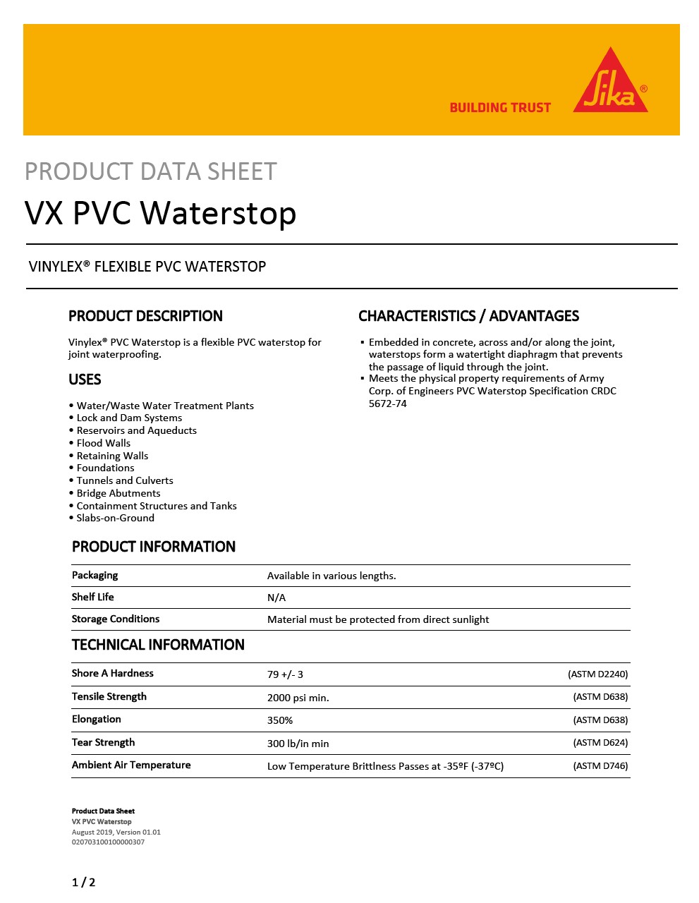 Vinylex PVC Waterstop