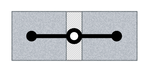 dumbbell with centerbuld waterstop showing in concrete drawing