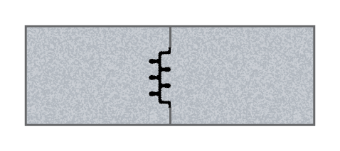 labyrinth waterstop embedded in concrete drawing