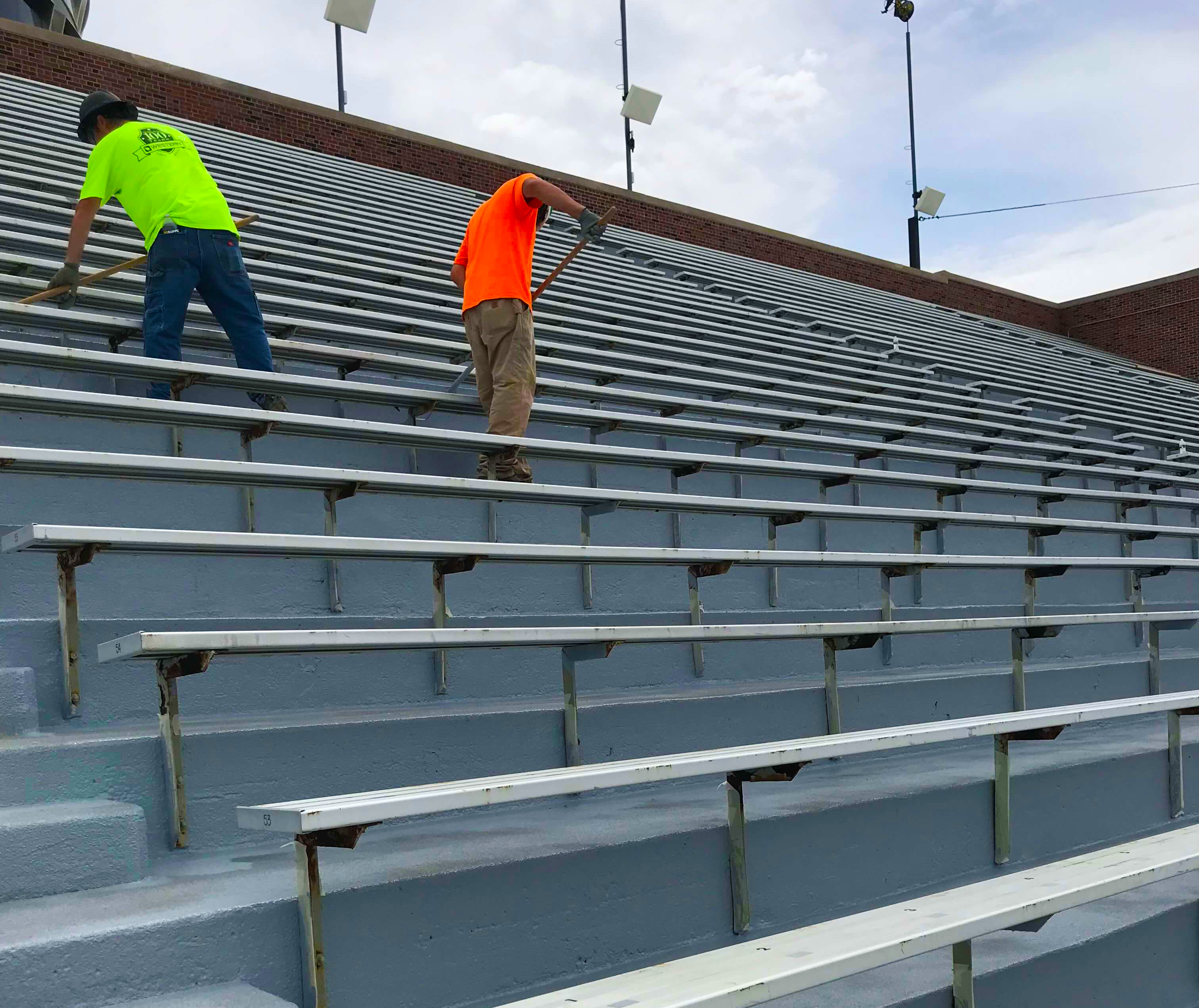 construction on upper bowl at Arrowhead Stadium